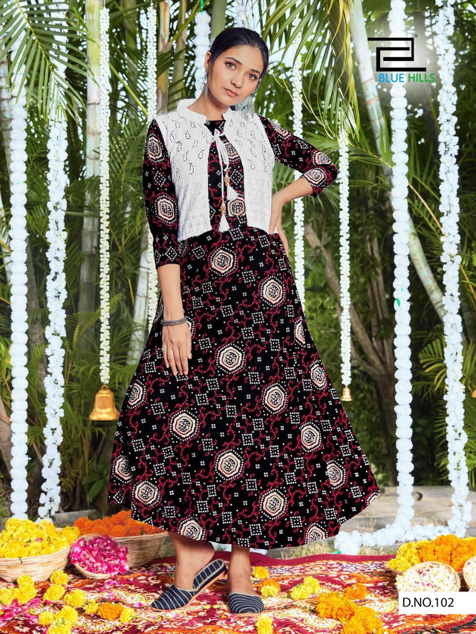 Blue Hills Stopwatch Latest Ethnic Wear Rayon Anarkali Kurti With Koti Collection